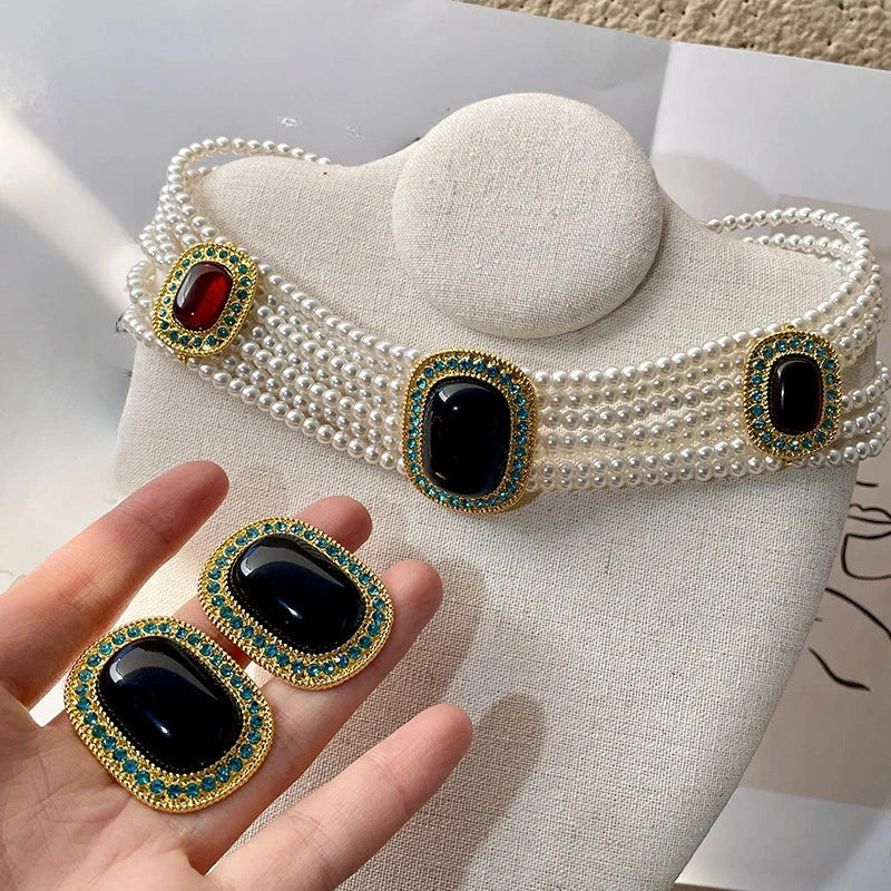 Modern Jewelry Luxury Temperament Geometry Simulated Pearl Necklace For Women Wedding Gifts Delicate Design Accessories Good Vibrations Adult Super Store