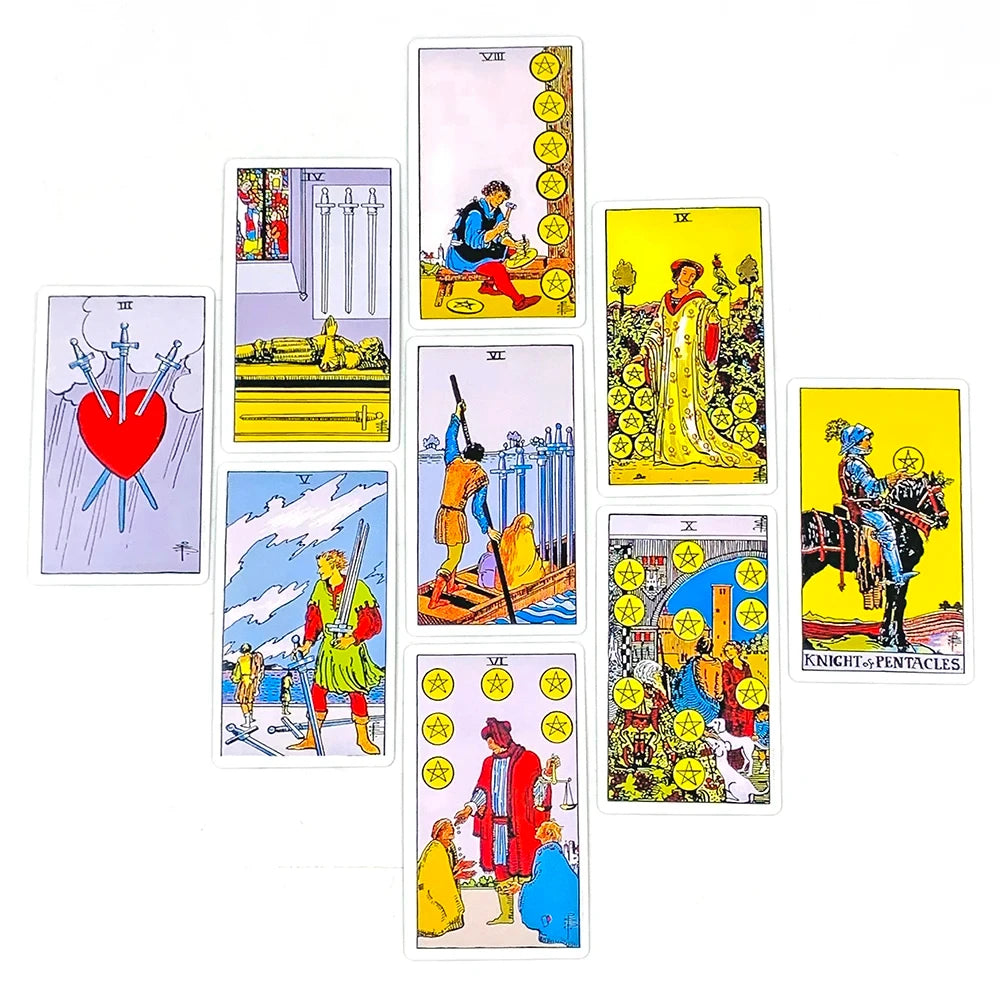 English/Spanish Version Classic The Rider Tarot Card Prediction Divination Board Game Toy Holiday Games Waite Tarot Deck Booklet Good Vibrations