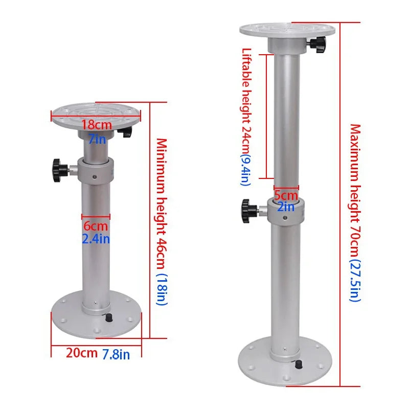RV Table Leg RV Table Stand Table Pedestal Leg 460 to 700mm Adjustable 360° Rotatable for RV Camper Boat Yacht Home ﻿ Good Vibrations