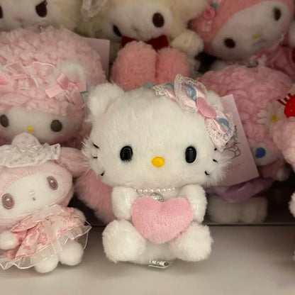 Hello Kitty Hugging Heart Keychain Cute Cartoon Bag Charm Purse Accessory Kawaii Gift for Girls Women Fashion Decoration Good Vibrations