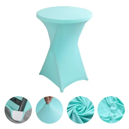 Wedding Birthday Party Decoration Cocktail Spandex Table Covers Round Cloth High Bar Banquet Hotel  Show Solid Colour Good Vibrations