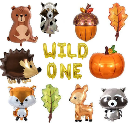 Woodland Animals Birthday Decoraiton Balloon Fox Hedgehog Raccoon Deer Bear Helium Foil Balloons Forest Theme Party Decor Good Vibrations