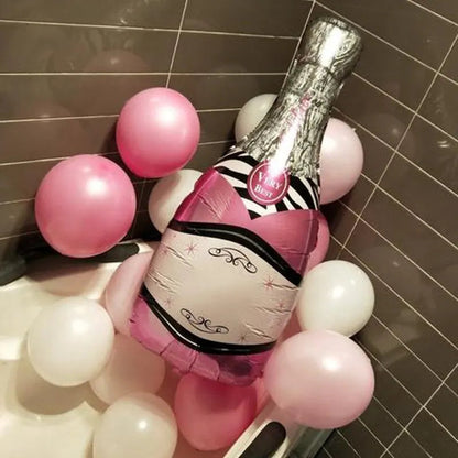 Pink Balloon Champagne Bowknot Wine Cup Wedding Birthday Party Decoration Adult Children Balloon Event Party Supplies Good Vibrations