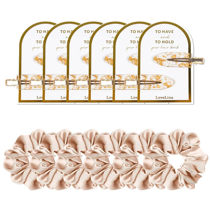 12pcs Bridesmaid Proposal Gifts Bridesmaid Hair Clips Hair Ties Scrunchies Set Bachelorette Party Wedding Bridal Shower Favors Good Vibrations