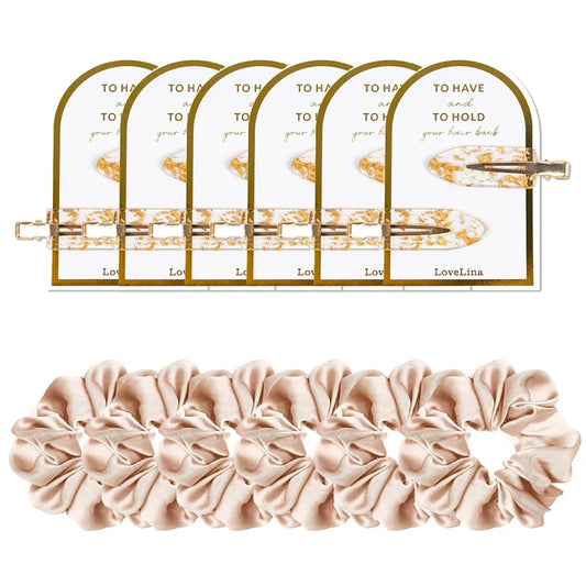 12pcs Bridesmaid Proposal Gifts Bridesmaid Hair Clips Hair Ties Scrunchies Set Bachelorette Party Wedding Bridal Shower Favors Good Vibrations