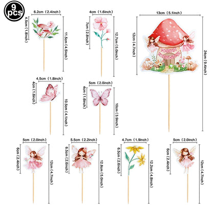 Fairy Party Supplies for Girl Birthday Fairies Enchanted Themed Baby Shower Party Decor Garden Flower Disposable Tableware Decor Good Vibrations