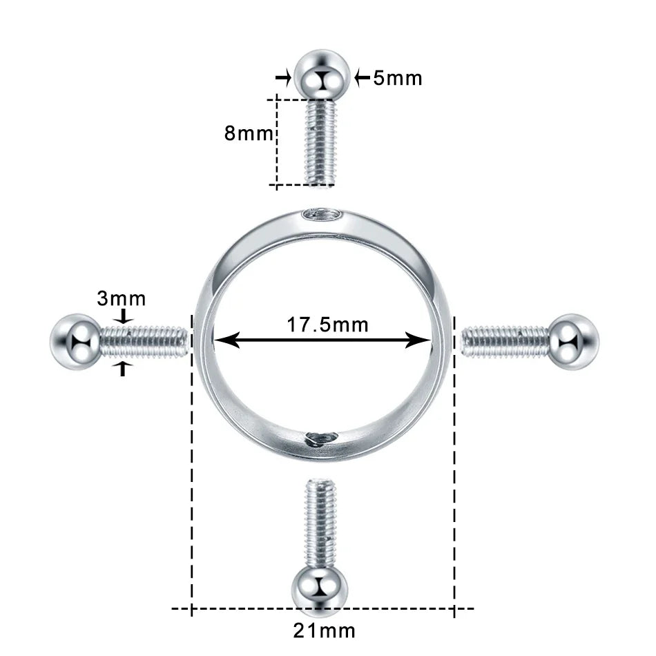2pcs/lot Steel Round Screw Faux Nipple Clip Rings Sexy Piercing for Women Non Piercing Fake Breast Nail Shield Ring Jewelry Gift Good Vibrations