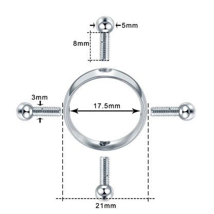 2pcs/lot Steel Round Screw Faux Nipple Clip Rings Sexy Piercing for Women Non Piercing Fake Breast Nail Shield Ring Jewelry Gift Good Vibrations