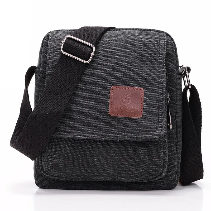 Casual Crossbody Bag, Men's Retro Canvas Crossbody Bag, Suitable for Going Out and Daily Commuting, Shoulder Bag Good Vibrations