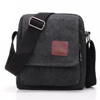 Casual Crossbody Bag, Men's Retro Canvas Crossbody Bag, Suitable for Going Out and Daily Commuting, Shoulder Bag Good Vibrations