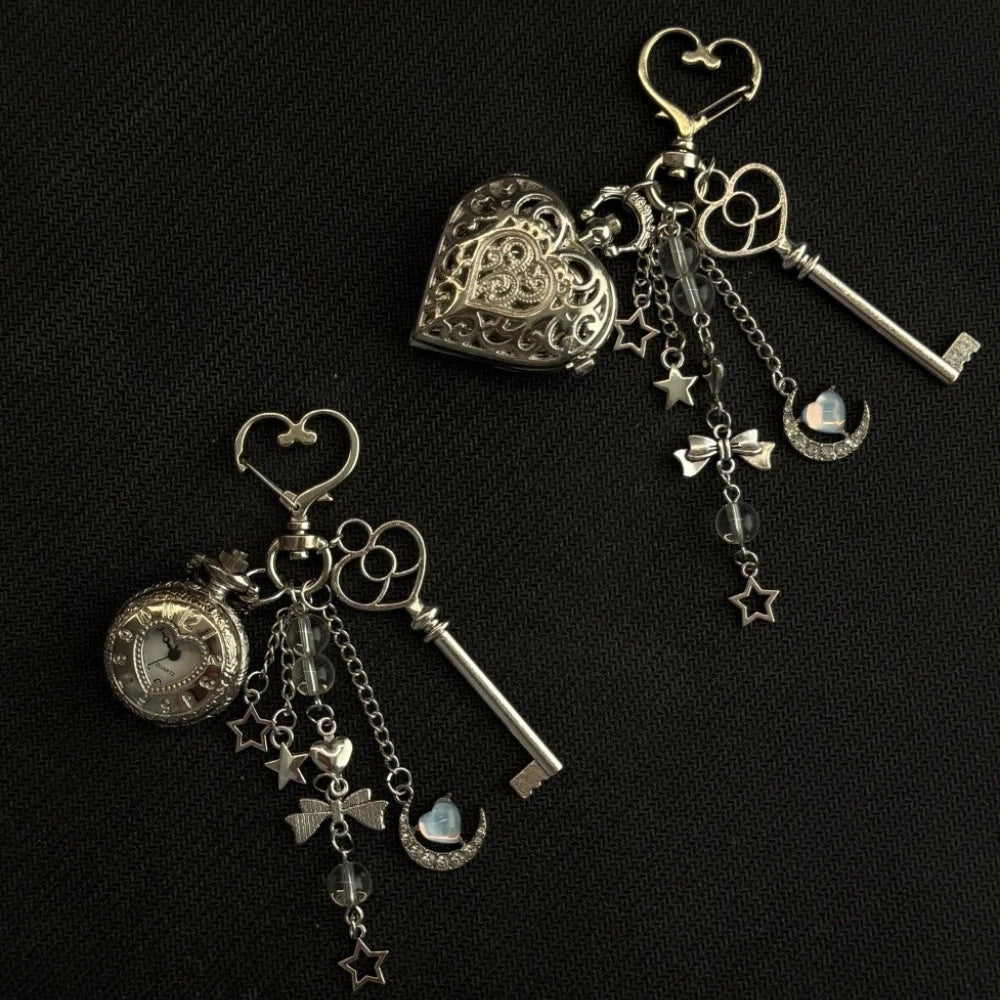 Original Hollow Heart Pocket Watch Chain keychain Design Steampunk Clock Vintage Necklace Pendant Jewelry Watch Men Women Gift Good Vibrations