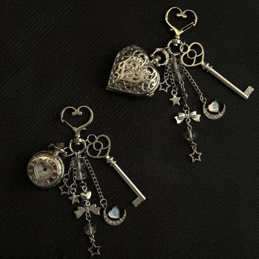 Original Hollow Heart Pocket Watch Chain keychain Design Steampunk Clock Vintage Necklace Pendant Jewelry Watch Men Women Gift Good Vibrations