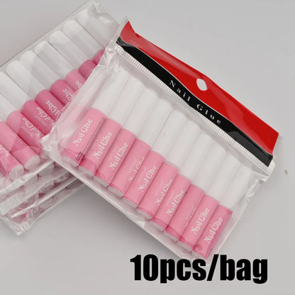 5Pcs Fast Drying Nail Art Glue Glitter UV Acrylic Rhinestones Press on Nails Strong Adhesive Nail Glue False Tips Manicure Tool Good Vibrations