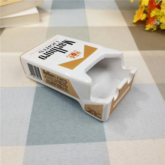 New Style European Cartoon Marlboro Cigarette Box Creative Ceramic Ashtray Household Trend Retro Personality Small Smoke Tray Good Vibrations
