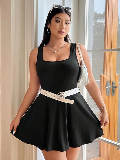 Popular hot products for spring, summer and autumn, home leisure and commuting elegant solid color large-size women's dress Good Vibrations