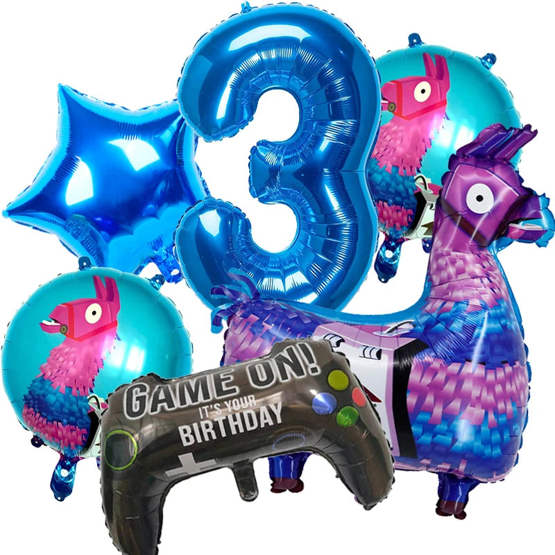 Video Game Fortnitions Birthday Party Decoration Cartoon Alpaca Llama Plate Tablecloth Baby Shower Kids Favors Party Supplies Good Vibrations