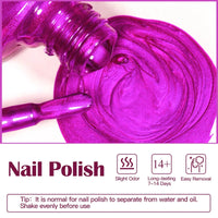 8ml Metallic Nail Polish Mirror Effect Fast Drying Long-Lasting Nails Art Polish DIY No Need Lamp Cure Manicure Nail Supplies Good Vibrations