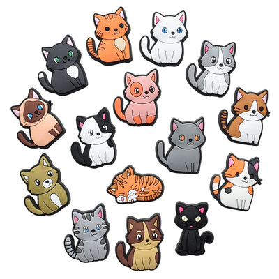Shoe Charms for Crocs Accessories Cute cat Shoes Charm for Croc Decorations Pins Men Accessory Jeans Woman Clogs Clips Badges ﻿