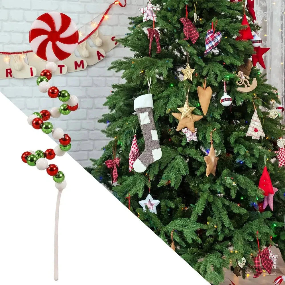 Christmas Candy Cane Decorations Christmas Tree Decoration Red White Lollipop Decoration Curved Candy Christmas Tree Stems Decor Good Vibrations