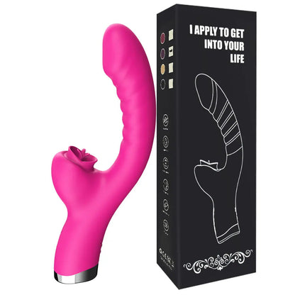 Tongue Licking Vibrator 2 In 1 Adult Women Sex Toys Dildos Vibrators Clitoris Stimulator With 20 Speeds Vibrators Sex Product Good Vibrations
