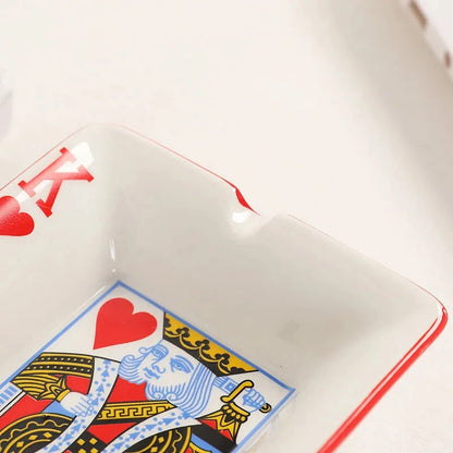 Creative Ceramic Ashtray for Home Office Poker Porcelain Ash Tray Smoking Accessories Living Room Ornament Man Gift Good Vibrations Adult Super Store