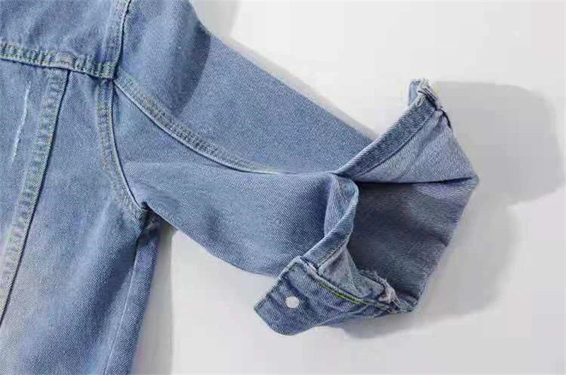 2024 New Women Spring Autumn Denim Jacket Tops Pink Color Solid Short Multicolor Feminino Three Quarter Sleeve Jean Jacket Good Vibrations