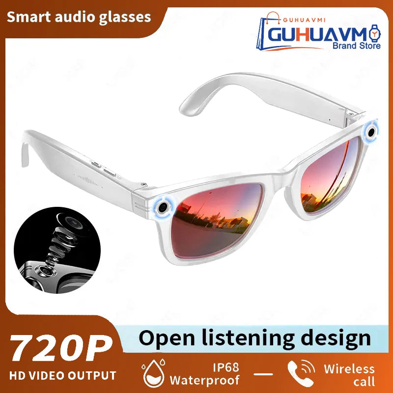 AI Smart Glasses 800W Anti Shake HD Camera Video Recording Languages Translation Sunglasses Bluetooth Call Music Play Man Women Good Vibrations