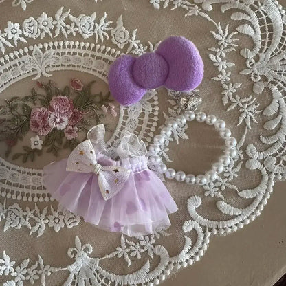 17cm Mini Plush Doll'S Clothes Outfit Accessories For Korea Kpop Exo Labubu Idol V2 Bow princess dress Clothing Gift Good Vibrations