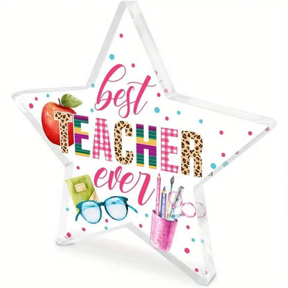 Teacher Gifts (Women/Men): "Best Teacher" Acrylic Keepsake—Birthday/Christmas/Teacher’s Day/Graduation Good Vibrations