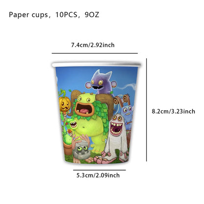 My Singing Game Monsters Birthday Party Decoration Balloons Backdrop Banner Cake Topper Baby Shower Party Supplies Tableware Good Vibrations