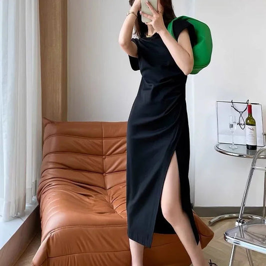 White Dresses for Women 2025 Woman Dress Clothes Midi X New in Chic and Elegant Pretty Cheap Casual Y2k Outfits Harajuku Cotton Good Vibrations