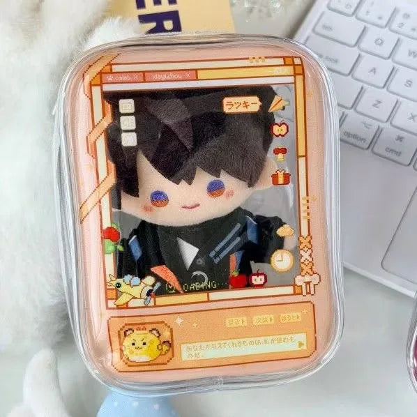 New Fun Creative Prison-themed Itabag Transparent Case For 13cm Doll Portable Clear Keychain Gift Box Collectibles Storage Pouch Good Vibrations