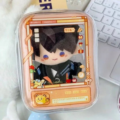 New Fun Creative Prison-themed Itabag Transparent Case For 13cm Doll Portable Clear Keychain Gift Box Collectibles Storage Pouch Good Vibrations