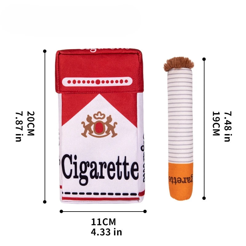 Cigarettes Dog Toy Imitation Cigar Chew Toy Interactive Plush Dog Chew Toy Funny Stuffed Dog Toys Novelty for Chewing Teething Good Vibrations