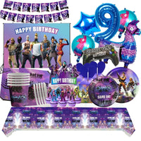 Video Game Fortnitions Birthday Party Decoration Cartoon Alpaca Llama Plate Tablecloth Baby Shower Kids Favors Party Supplies Good Vibrations