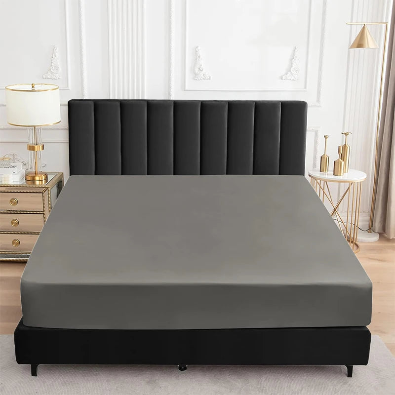 Waterproof Fitted Bed Sheet Comfortable Mattress Protector with Elastic Rubber Band Washable and Easy Care Good Vibrations
