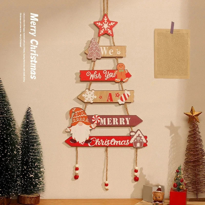 Christmas Decorations Wall Light Non-woven Christmas Tree Christmas Scene Decoration Window Decoration Supplies Santa Good Vibrations