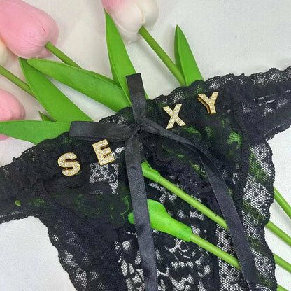 Rhinestone Letter Customizable Lingerie Gifts