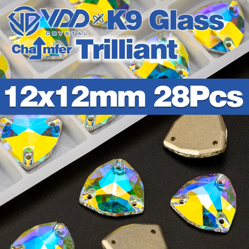 VDD Chamfer AAAAA Top Quality K9 Glass Sew On Rhinestones Sewing Crystal AB Flatback Stone For Clothes Accessories Wedding Dress Good Vibrations