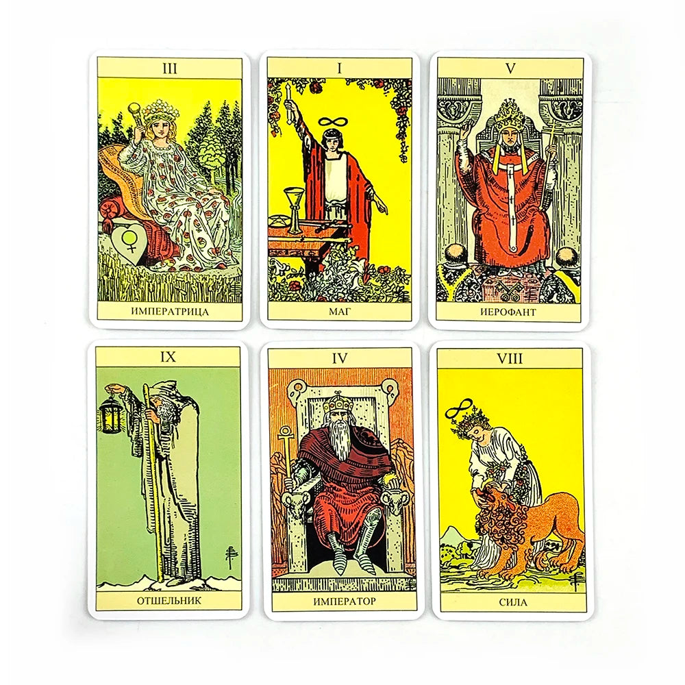 Russian Tarot Cards 78 Tarot Deck With Paper Guidebook,Classic Design For Beginners & Pros, Ideal For Divination, Meditation