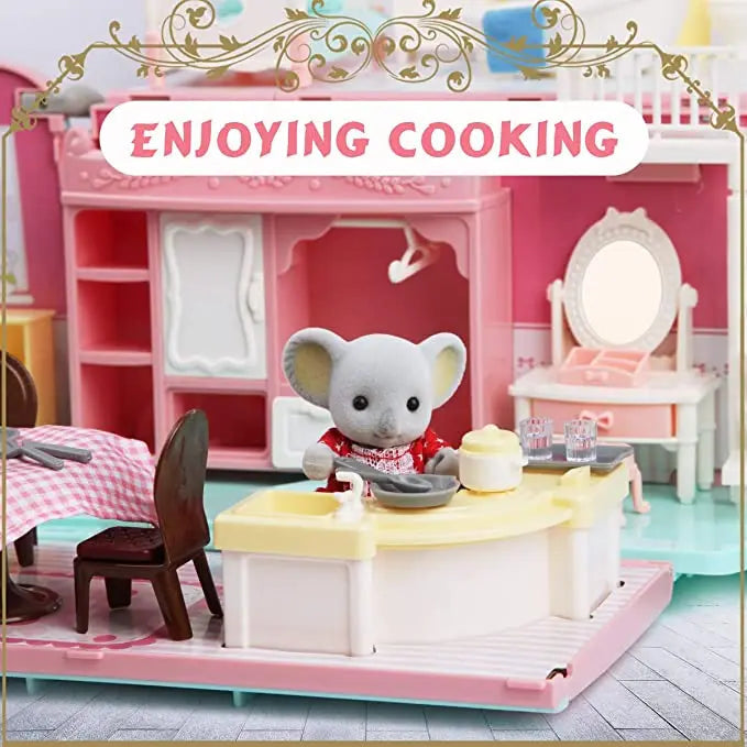 Dollhouse Koala Tour Bus Diary Girl Play House Toy Diy Bedroom Dresser Dining Kitchen Bathroom Shop Pretend Family Toys Girls Good Vibrations