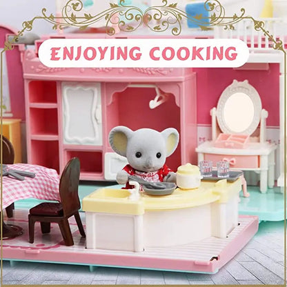 Dollhouse Koala Tour Bus Diary Girl Play House Toy Diy Bedroom Dresser Dining Kitchen Bathroom Shop Pretend Family Toys Girls Good Vibrations