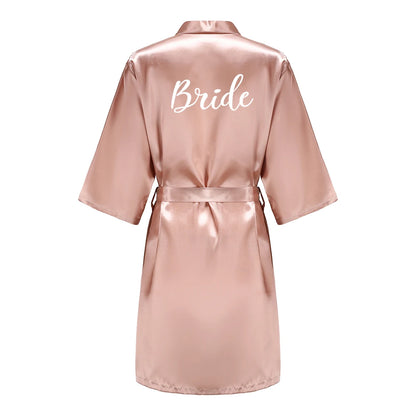 Wedding Bride Bridesmaid Robes for Women Bridal Party Gifts Team Dress Gown Silk Satin Sleepwear Kimono Sexy Summer Bathrobe Good Vibrations
