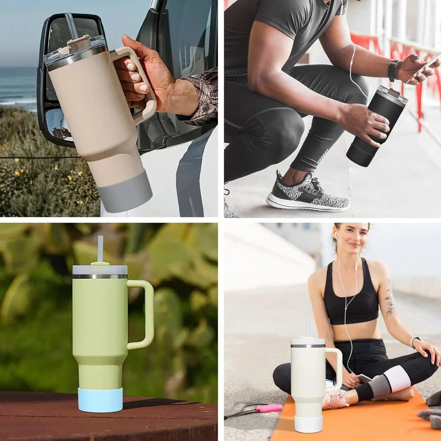 Silicone Insulated Cup Protective Sleeve For 40oz 30oz 20oz Water Bottle Silicone Boot Bottom Sleeve Cover Non-Slip Cup Sleeve Good Vibrations Adult Super Store