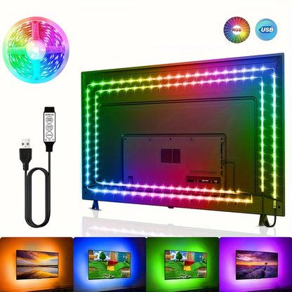 Led Lights for TV 3 Keys Button Control Led Strip USB 5V Tape Lights for TV Backlight Home Party Decoration Flexible Ribbon Good Vibrations