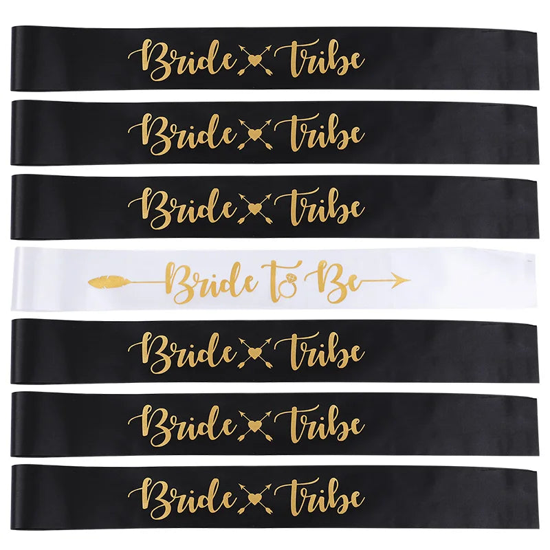 Bride Tribe Bridesmaids Sashes Set for Bridal Shower Decorations Wedding Favors Bachelorette Party Supplies Bride to be Gift Good Vibrations