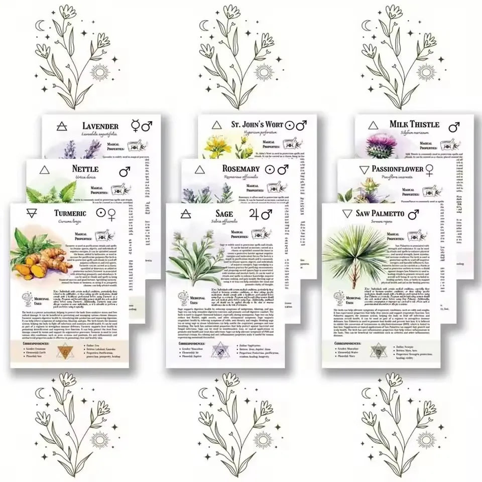 Witch's Herbal Codex - Magical Herb Guide Book Occult Pagan Witchcraft Reference Witch Herbal Notebook Good Vibrations