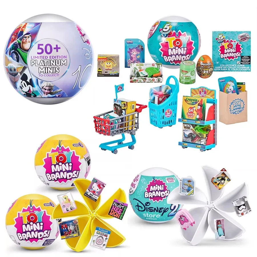5 Surprise Ball Mini Brands Supermarket Shopping Scene Miniature Gashpon Capsule Toy Figurines Collection Kids Birthday Gifts Good Vibrations