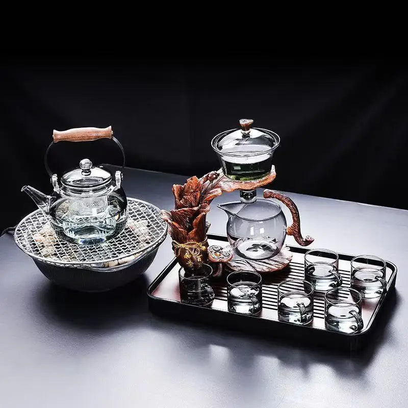 Creative Magnetic Absorption Gongfu Tea Cups Office Home Visiting Set Home Office Use Glass Tea Set Good Vibrations