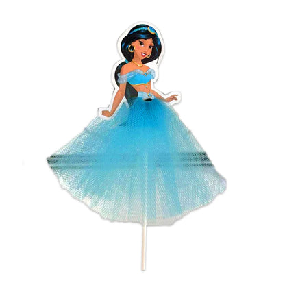 1pcs/lot Tangled Snow White Jasmine Princess Theme Birthday Party Girls Favor Decorate Tiana Beauty Beast Design Cupcake Toppers Good Vibrations